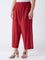 Diza Red Solid Pants