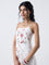 Bombay Paisley Off-White Embroidered A-Line Dress