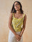 Embroidered Beaded Yellow Top