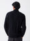 Ascot Black Relaxed Fit Cotton Three-Quarter Zip Sweater