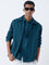 ETA Dark Teal Textured Cotton Jacket