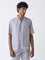 Ascot Grey Printed Relaxed-Fit Shirt