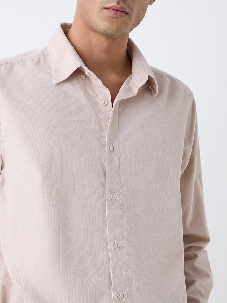 Ascot Beige Relaxed-Fit Corduroy Shirt