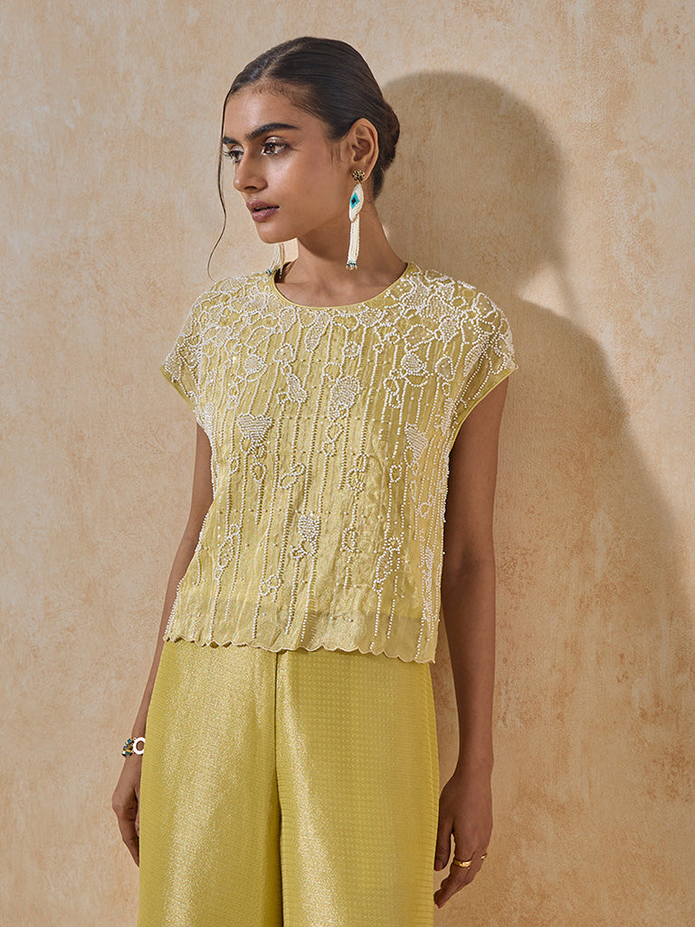 Beaded Yellow Top