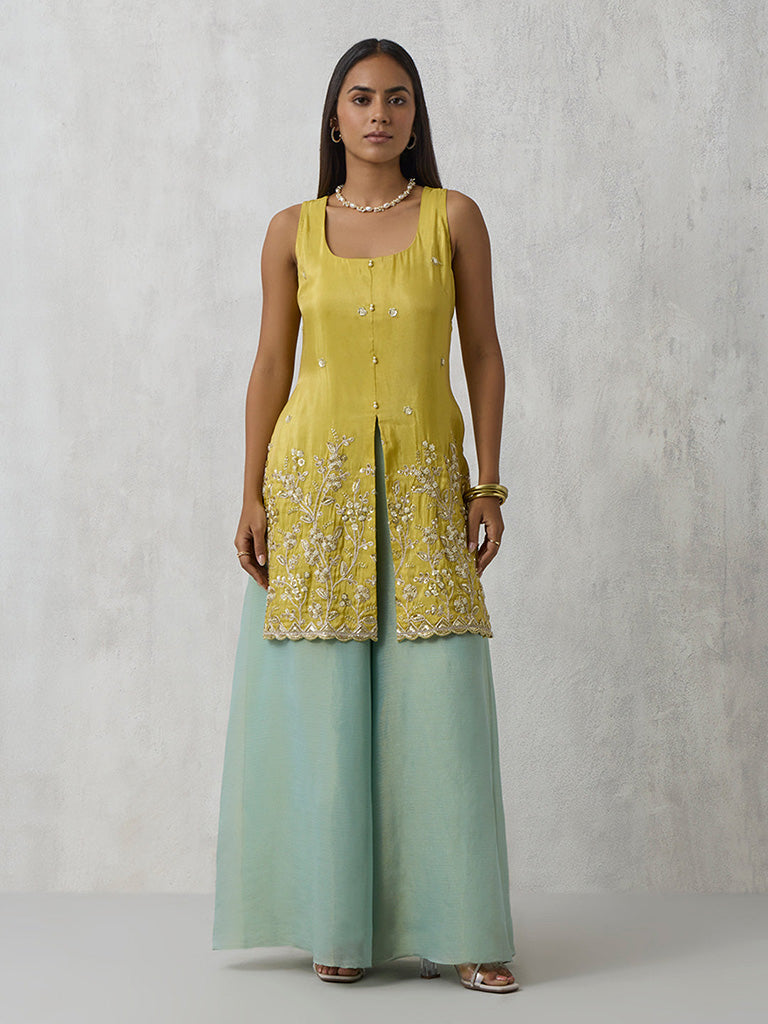 Embroidered Yellow Kurta