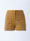 Bombay Paisley Mustard Embroidered Cotton-Blend Shorts