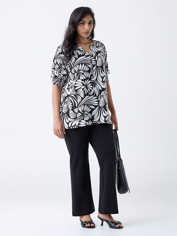 Gia Black Printed Blouse