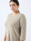 Gia Beige Stripe Patterned T-Shirt