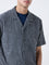 ETA Grey Floral Textured Relaxed-Fit Cotton-Blend Shirt
