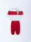 HOP Baby Red Colour-Blocked Cotton Sweatshirt and Joggers Set