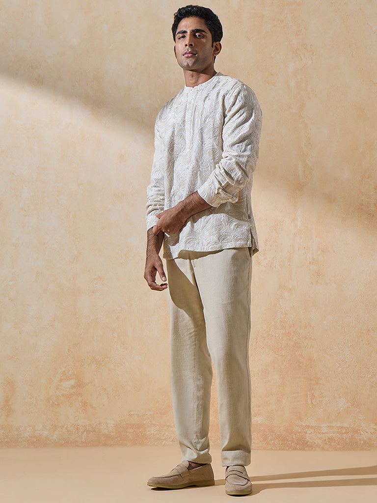 Embroidered Off-White Shirt