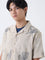 ETA Light Beige Floral Embroidered Relaxed-Fit Cotton Shirt