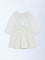 HOP Baby White Embroidered Cotton Pinafore and Top Set