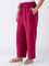 Gia Magenta Solid High-Rise Pants