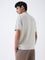 Ascot Off-White Relaxed-Fit Cotton-Blend Quarter-Zip Polo T-Shirt