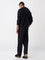 ETA Black Textured Relaxed-Fit Mid-Rise Cotton-Blend Pants