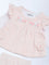 HOP Baby Pink Floral Embroidered Cotton-Blend Top and Pants Set