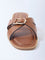 LUNA BLU Brown Criss-Cross Detailed Slides- Exclusive