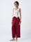 Bombay Paisley Maroon Solid Cotton-Blend Pants