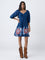 Bombay Paisley Blue Floral Cotton A-Line Dress