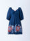 Bombay Paisley Blue Floral Cotton A-Line Dress