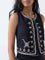 Bombay Paisley Black Embroidered Cotton Top