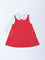 HOP Baby Red Cotton Pinafore and T-Shirt Set