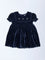 HOP Baby Navy Fit-And-Flare Velvet Dress