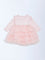 HOP Baby Pink Printed Cotton-Blend Tiered Dress
