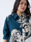 Gia Teal Foliage Printed Shirt