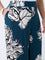 Gia Teal Foliage Printed High-Rise Trousers