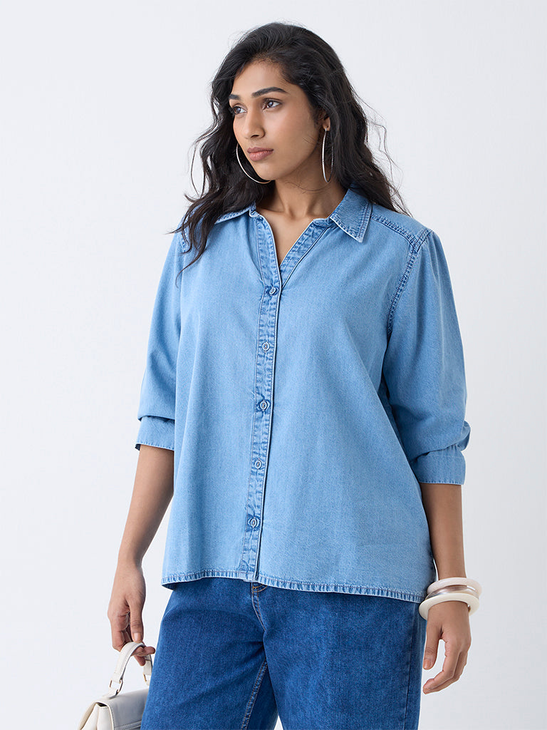Gia Light Blue Denim Shirt