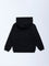 HOP Kids Black Printed Cotton-Blend Hoodie