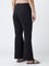 Diza Black Solid Flared Pants