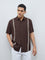 Ascot Dark Brown Striped Relaxed-Fit Shirt