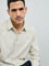 Ascot Light Taupe Checkered Relaxed-Fit Cotton Shirt