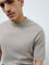 Ascot Light Taupe Textured Relaxed-Fit Cotton T-Shirt