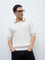 Ascot Off-White Knit-Textured Relaxed-Fit Cotton-Blend Polo T-Shirt
