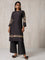 Floral Design Black Kurta Set