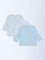 HOP Baby Boys Light Blue Cotton T-Shirts - Pack of 3