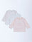 HOP Baby Girls Pink Printed Cotton T-Shirts - Pack of 3