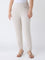 Gia Ivory Solid High-Rise Cotton-Blend Jeggings