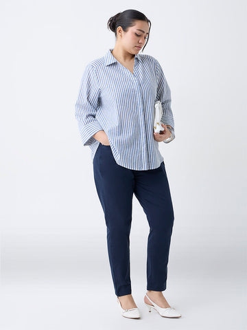 Gia Navy Solid High-Rise Jeggings