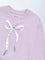 HOP Kids Girls Lilac Bow-Detailed Cotton-Blend Sweatshirt