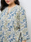 Diza Light Taupe Botanical Printed Tunic