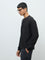 ETA Black Criss-Cross Relaxed-Fit Cotton-Blend T-Shirt