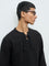 ETA Black Criss-Cross Relaxed-Fit Cotton-Blend T-Shirt