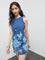 Bombay Paisley Blue Floral Pattern Shift Cotton Dress