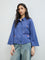 Bombay Paisley Blue Floral Embroidered Cotton Shirt