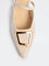 LUNA BLU Ivory Metallic Detailed Slingback Shoes